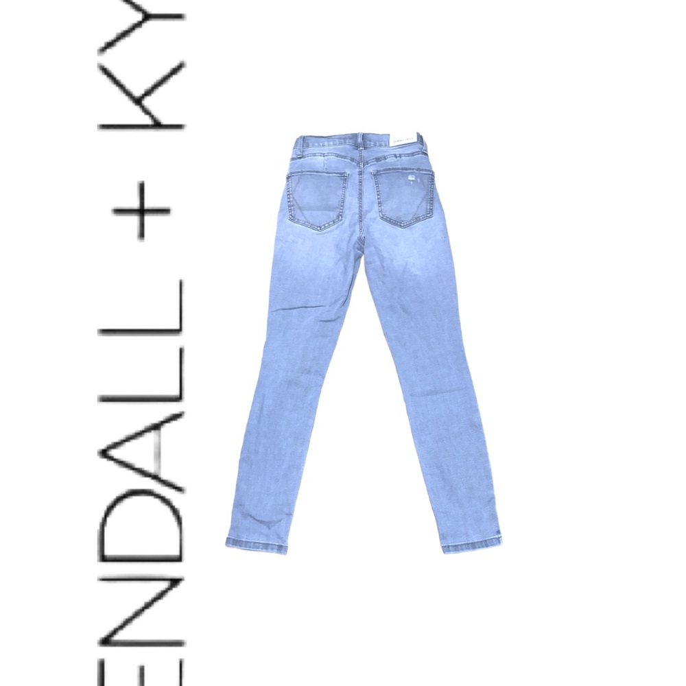 Kendall + Kylie The Ultra Babe Skinny Womens 5 27 Blue Jeans Light Wash Distress